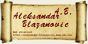 Aleksandar Blažanović vizit kartica